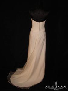 Mariées de Paris - Robe deux pièces taille haute en crêpe georgette et organza ivoire (prototype)
