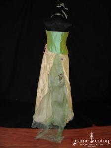 Elsa Gary - Robe deux pièces en soie sauvage vert amande et jaune (prototype)