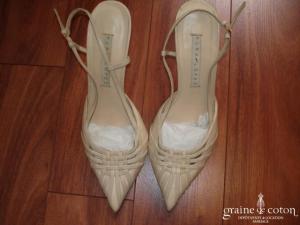Pura Lopez - Escarpins (chaussures) ivoires en cuir