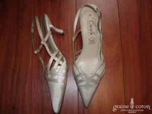 Carla Selvone - Escarpins (chaussures) en satin ivoire