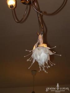 Joséphine - Boule plumes et perles - Diamètre 5 cm