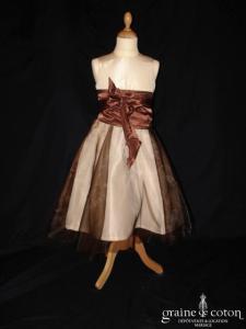 Graine de coton - Jupon / sur jupe en organza chocolat pour robe de demoiselle d'honneur