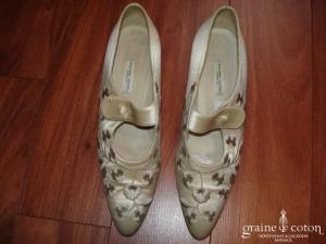 Philippe Model - Escarpins (chaussures) en coton et soie ivoire