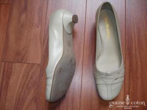 San Marina - Ballerines (chaussures) en cuir ivoire foncé