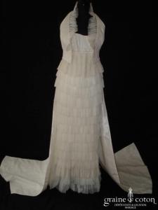 Mariées de Paris - Robe style années 20 en tulle plissé ivoire (taille empire)