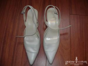 Pronuptia - Escarpins (chaussures) en cuir ivoire