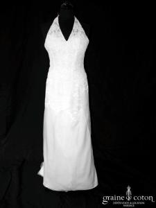 Mariées de France (Cymbeline) - Robe en dentelle, crêpe et organza ivoire (bretelles tour de cou droite)