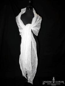 Linéa Raffaëlli - Étole en organza plissé ivoire