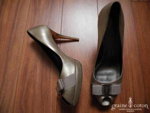 Salvatore Ferragamo - Escarpins (chaussures) ouverts bronzes