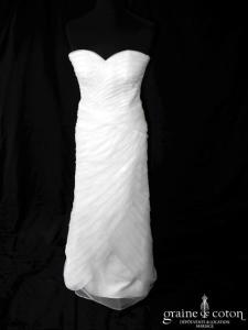 Robe fourreau en bandes d'organza blanc (sirène coeur)