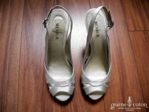 Membur - Sandales (chaussures) en satin ivoire