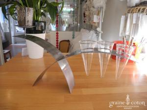 Deco2table - Centre de table en métal avec support pour 3 photophores et 3 cônes en verre