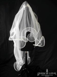 Suzanne Ermann - Voile à volutes en tulle ivoire long de 2 mètres