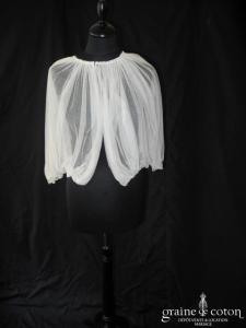 Lanvin collection Blanche - Boléro en tulle de soie ivoire (manches)