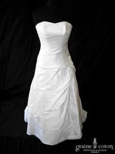 Mariées de Paris pour Cymbeline - Robe en soie sauvage drapée ivoire (laçage coeur)