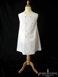 Hibiscus - Robe demoiselle d'honneur petite fille à larges bretelles blanche en coton