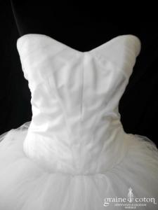 Coeur d'Amour - Création en satin et mouchoirs de tulle blanche (courte et mi longue laçage coeur drapé bustier)