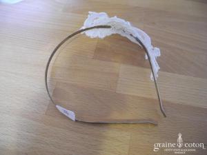 Serre-tête / headband avec guipure de dentelle ivoire