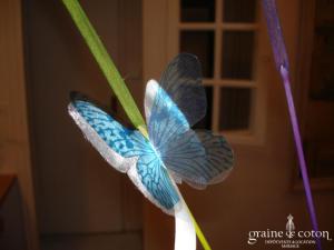 Papillon coloré avec ruban de satin ou pince