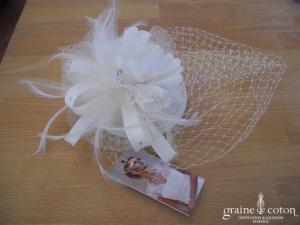 Bianco Evento - Bibi / coiffe / voilette / chapeau fleur en tissu sisal et strass (92)
