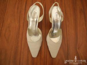 Crinoligne - Escarpins (chaussures) en satin ivoire