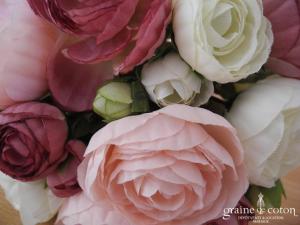 Petit bouquet de fleurs roses en tissu demoiselle d'honneur