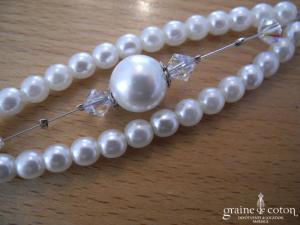 Création - Bracelet avec perles nacrées et toupies transparentes