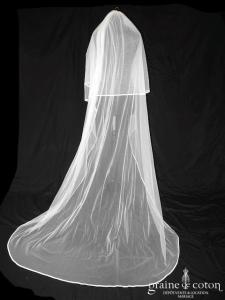 Metal Flaque - Voile long de 2,50 mètres en tulle fluide ivoire