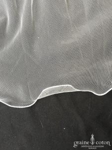 Bianco Evento - Voile simple long de 220 cm en soft tulle ivoire surjeté (S166 sans rabat)