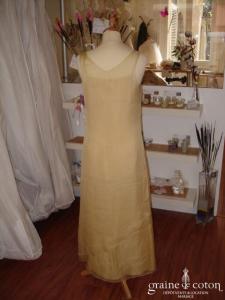 Gonnella - Robe et sur robe longues en soie jaune (non stocké en boutique, essayage sur demande)