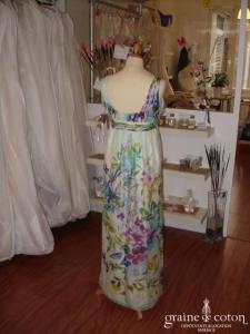 Zara - Robe en soie fluide fleurs multicolores (non stocké en boutique, essayage sur demande)