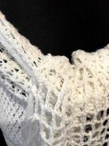 Création maison - Châle à franges en laine blanche irisée 