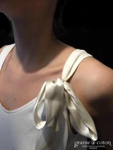 Delphine Manivet - Top en jersey de soie ivoire (bretelles fluide)