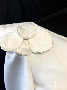 Delphine Manivet - Robe courte en crêpe de soie blanc (manches dos-nu)