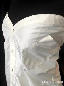 Delphine Manivet - Robe chemise en taffetas de soie ivoire (bustier courte taffetas soie)