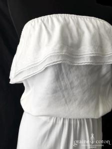 Delphine Manivet - Robe en coton blanc (bustier fluide bohème droite fourreau)