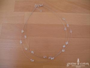 Au fil perlé - Collier 3 rangs avec perles transparentes