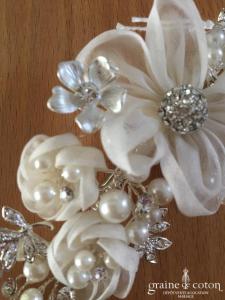 Bianco Evento - Peigne / coiffe fleurs perles et strass (4189)