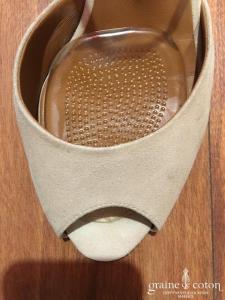 Heyraud - Sandales (chaussures) en nubuck ivoire nacré