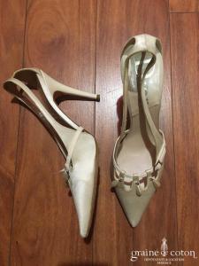 Dior - Escarpins (chaussures) en satin de soie ivoire