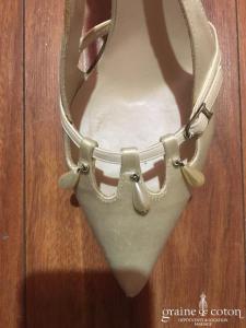 Dior - Escarpins (chaussures) en satin de soie ivoire