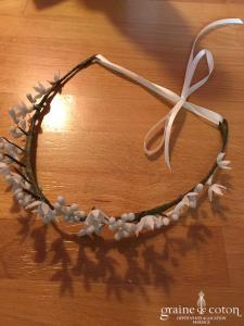Lizeron - Hermine couronne de fleurs ivoires (cheveux coiffe)