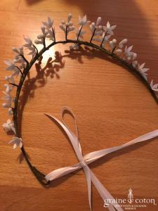 Lizeron - Hermine couronne de fleurs ivoires (cheveux coiffe)