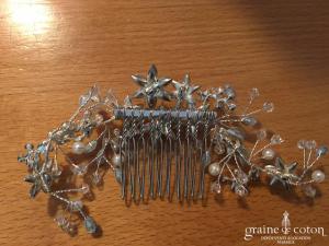 Création - Peigne en strass et perles motifs fleurs (cheveux)
