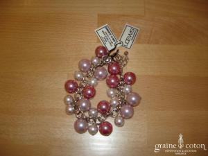 Loews - Bracelet de grosses perles  de Majorque rose