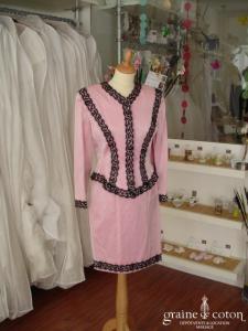 Candice Fraiberger - Tailleur Bolivie rose et noir (non stocké en boutique, essayage sur demande)