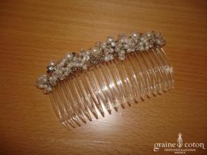 Peigne cheveux en perles et strass