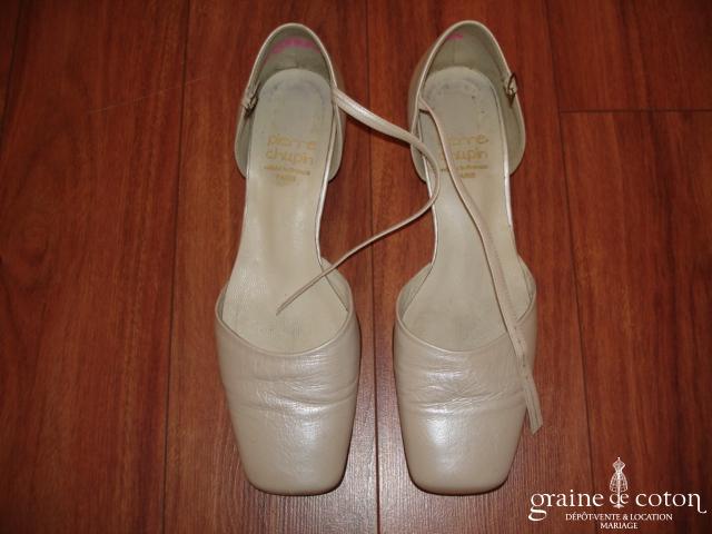 Pierre Chupin - Escarpins (chaussures) en cuir ivoire nacré