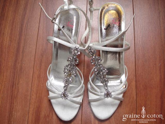 Ilona Rose - Sandales (chaussures) en satin ivoire MS085