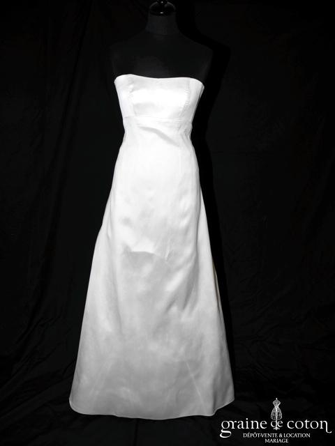 Mariées de Paris - Robe taille empire en mikado de soie ivoire (laçage)
